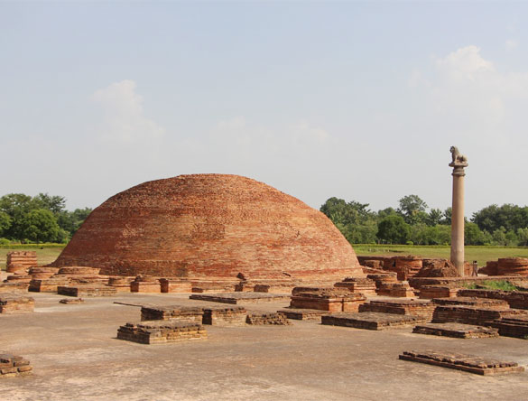 Stupa y pilar Ashoka Vaishali, Bihar